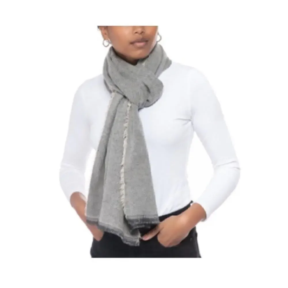 INC International Concepts Two-Tone Shine Scarf Wrap, Black/White One Size